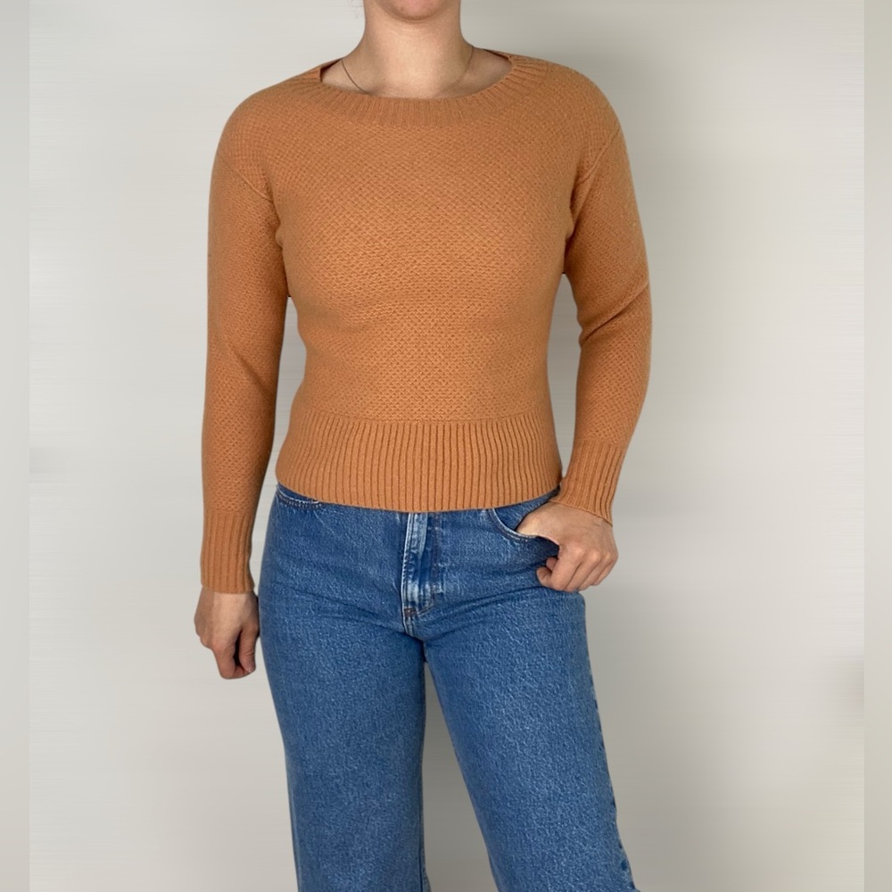 EVERLANE The‎ Cashmere Blend Wool Stroopwafel Sweater Crewneck